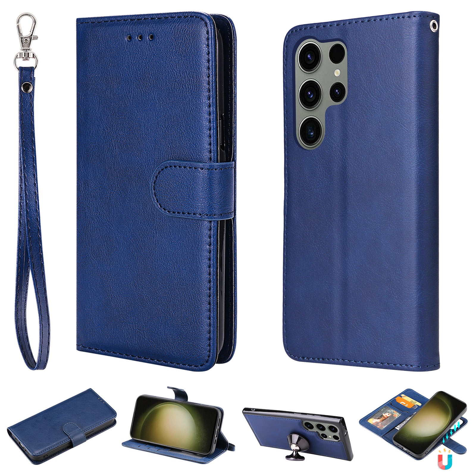 KT Leather Series-3 for Samsung Galaxy S23 Ultra Magnetic Detachable PU Leather Wallet Case Solid Color Flip Stand Phone Cover KT Leather Series-3 for Samsung Galaxy S23 Ultra Magnetic Detachable PU Leather Wallet Case Solid Color Flip Stand Phone Cover